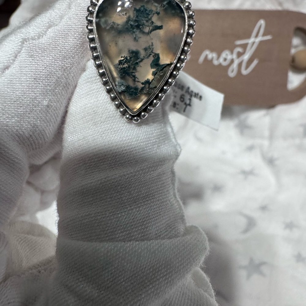 Moss Agate Ring - Picture 3 of 4